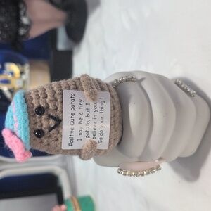 Positive Potato Affirmation Crochet Figurine